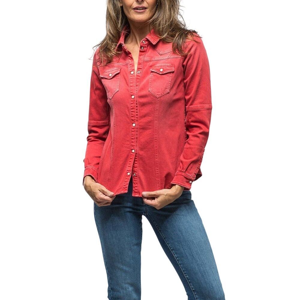 Teleria Zed Women's Garment-dyed Western Denim Shirt Pink size IT 46 / US 8-10 - Picture 6 of 7